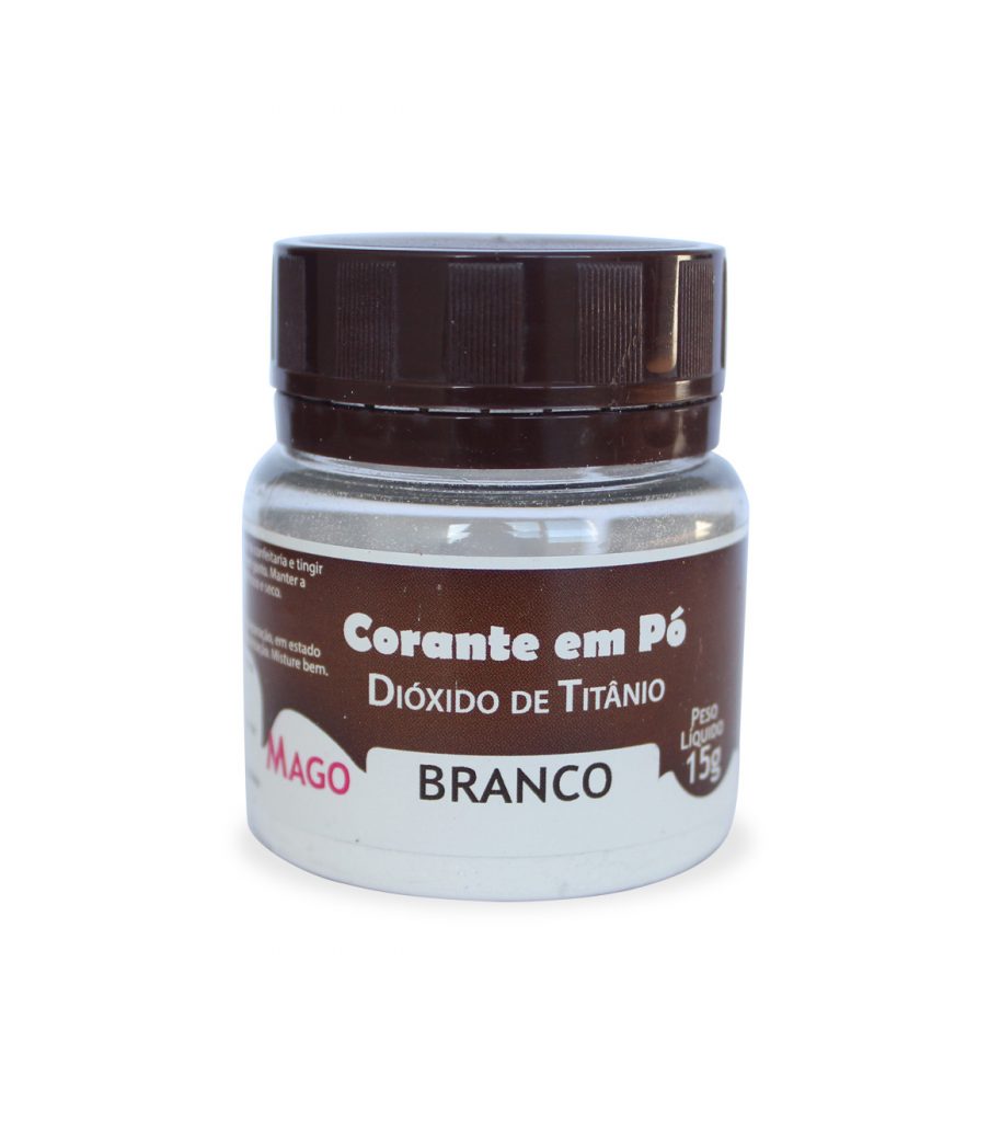 Corante Alimentício em Pó Lipossolúvel Dióxido de Titânio Branco 15g